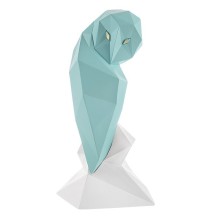 BONGELLI GUFO STILIZZATO H 40 CM TIFFANY E BIANCO