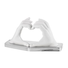 BONGELLI PREZIOSI mani cuore bianche  con base argento 22X12