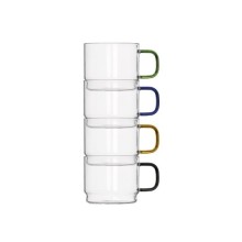 BRANDANI TAZZINA BRIDGE IMPILABILE COLORI ASSORTITI SET 4 PZ VETRO