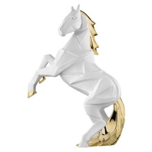 BONGELLI PREZIOSI SCULTURA CAVALLO STILIZZATO  24 CM BIANCO E ORO