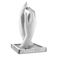 BONGELLI PREZIOSI LAMPADA MANI LISCE H 42CM BIANCO