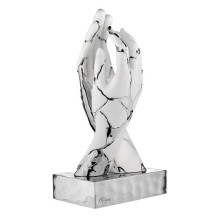 BONGELLI PREZIOSI SCULTURA MANI CREPE H 38CM BIANCO E ARGENTO