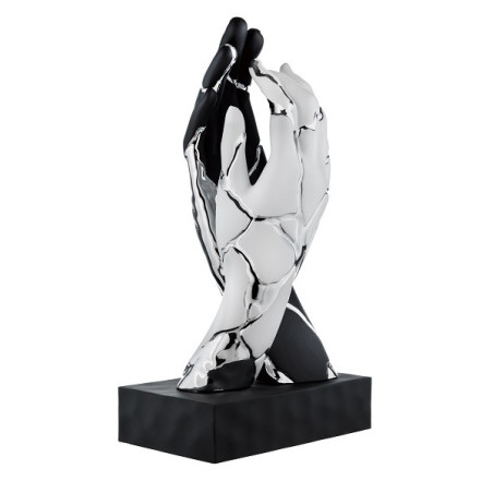BONGELLI PREZIOSI SCULTURA MANI CREPE H 38CM BIANCO, NERO, ARGENTO