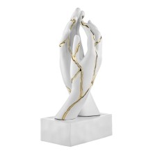 BONGELLI PREZIOSI SCULTURA MANI CREPE H 22CM BIANCO E ORO