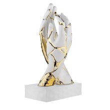 BONGELLI PREZIOSI SCULTURA MANI CREPE H 38CM BIANCO E ORO