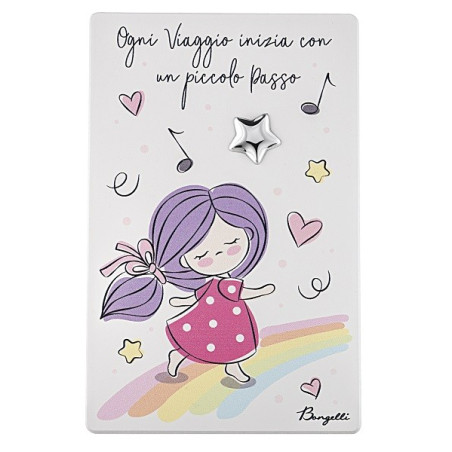 BONGELLI PREZIOSI QUADRETTO BAMBINA ROSA 11X7 CM