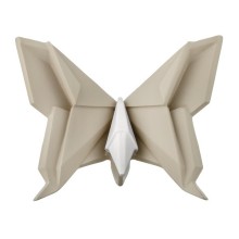 BONGELLI PREZIOSI SCULTURA ORIGAMI  12X10 CM  FARFALLA NOCCIOLA E BIANCO