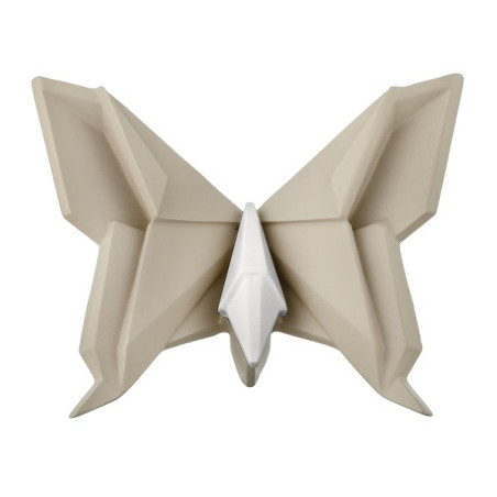 BONGELLI PREZIOSI SCULTURA ORIGAMI  12X10 CM  FARFALLA NOCCIOLA E BIANCO