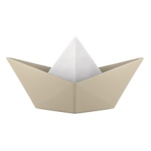 BONGELLI PREZIOSI SCULTURA ORIGAMI  H14X23 CM  BARCHETTA NOCCIOLA E BIANCO
