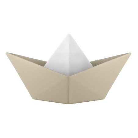 BONGELLI PREZIOSI SCULTURA ORIGAMI  H14X23 CM  BARCHETTA NOCCIOLA E BIANCO