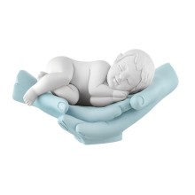 BONGELLI PREZIOSI BIMBO SU MANI 7X13CM  CELESTE