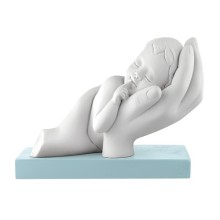 BONGELLI PREZIOSI BIMBO TRA LE  MANI 8X11CM CELESTE
