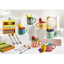 BRANDANI TAZZE LE FRUTTOSE CON TAPPO PORCELLANA COLORI ASSORTITI