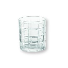 Brandani Bicchiere con Decoro Quadrato Set 6 Pezzi – Vetro Trasparente