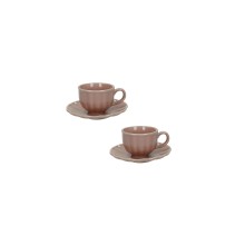 Brandani Set 2 Tazzine Caffè Calipso Cipria in Stoneware