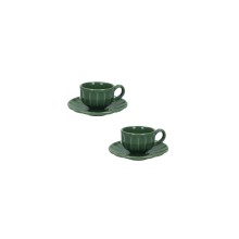Brandani Set 2 Tazzine Caffè Calipso Menta in Stoneware