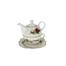 Brandani teiera con tazza e piattino Carol – idea regalo raffinata per gli amanti del tè