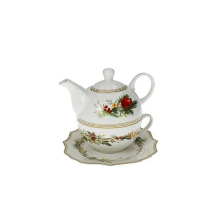 Brandani teiera con tazza e piattino Carol – idea regalo raffinata per gli amanti del tè