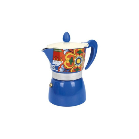 Brandani – Caffettiera Rosalia Blu 3 Tazze in Alluminio