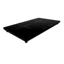 Brandani – Fornello ad induzione digitale slim con doppio piano cottura Techno Collection ABS & Cristal