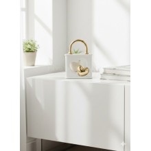 Bongelli Preziosi – Collezione Lucchetti – Lucchetto Bianco/Oro in Polvere di Marmo 12×h16 cm