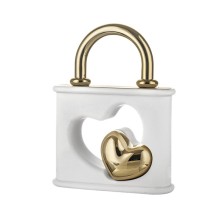 Bongelli Preziosi – Collezione Lucchetti – Lucchetto Bianco/Oro in Polvere di Marmo 12×h16 cm