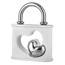 Bongelli Preziosi – Collezione Lucchetti – Lucchetto Bianco/Oro in Polvere di Marmo 9×h11 cm