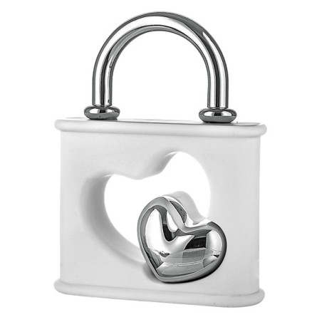 Bongelli Preziosi – Collezione Lucchetti – Lucchetto Bianco/Oro in Polvere di Marmo 9×h11 cm