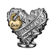 Bongelli Preziosi – Cuore Gomitolo con Lucchetto LOVE in Polvere di Marmo 12×11 cm – Argento
