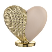 Bongelli Preziosi – Cuoricino Bianco e Oro Cipria in Polvere di Marmo 10×9 cm