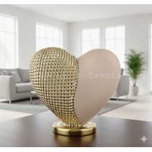 Bongelli Preziosi – Cuoricino Bianco e Oro Cipria in Polvere di Marmo 12×11 cm
