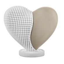Bongelli Preziosi – Cuoricino Bianco e Nocciola in Polvere di Marmo 10×9 cm