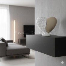 Bongelli Preziosi – Cuoricino Bianco e Nocciola in Polvere di Marmo 10×9 cm