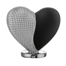 Bongelli Preziosi – Cuoricino Nero e Argento in Polvere di Marmo 10×9 cm