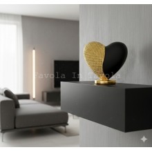 Bongelli Preziosi – Cuoricino Nero e Oro in Polvere di Marmo 19×18 cm