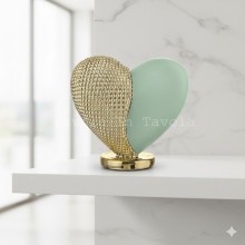 Bongelli Preziosi – Cuoricino Verde e Oro in Polvere di Marmo 12×11 cm