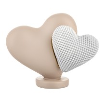 Bongelli Preziosi – Doppio Cuoricino Cipria e Bianco in Polvere di Marmo 13×11 cm