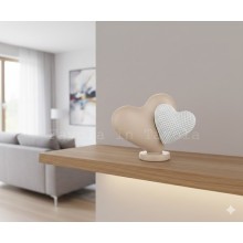 Bongelli Preziosi – Doppio Cuoricino Cipria e Bianco in Polvere di Marmo 13×11 cm