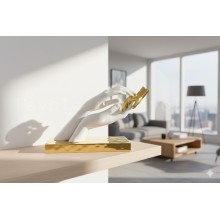Bongelli Preziosi – Scultura “Carezza” 33×21 cm Bianco e Oro