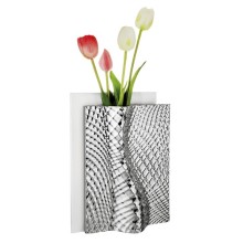 BONGELLI PREZIOSI – Vaso Collezione Ophis H 30 cm Bianco e Argento