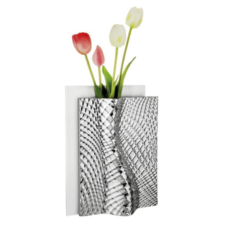 BONGELLI PREZIOSI – Vaso Collezione Ophis H 30 cm Bianco e Argento