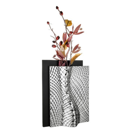 BONGELLI PREZIOSI – Vaso Collezione Ophis H 30 cm Nero e Argento