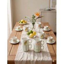 Tazzine caffè Brandani Zucca e Quercia set 2 pezzi in stoneware con rilievi autunnali.