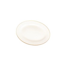 Vassoio Brandani Filoro in New Bone China con bordo dorato.