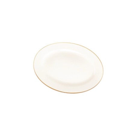 Vassoio Brandani Filoro in New Bone China con bordo dorato.