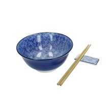 Ciotolina Brandani Sushi Experience Ø 15,5 cm con poggia bacchette e bacchette in bamboo.