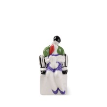 Statuina Egan Abbracci Noi da 13 cm in ceramica lucida stile contemporaneo per regalo nozze.