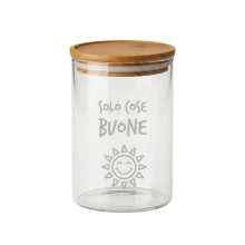 Barattolo in Vetro e Bamboo “SOLO COSE BUONE” – Egan Smile 850 ml | Favola in Tavola