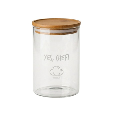 Barattolo in Vetro e Bamboo “YES, CHEF!” – Egan Smile 850 ml | Favola in Tavola