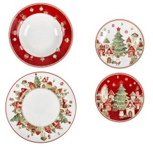 Brandani Servizio Piatti 18 Pezzi Villaggio in Festa in New Bone China